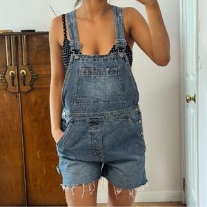 GAP Blue Denim Overall Shorts